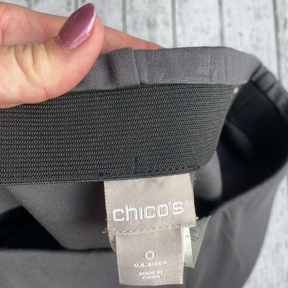 Chicos Gray Knit Pull-On Leggings Size 4 - Picture 4 of 6